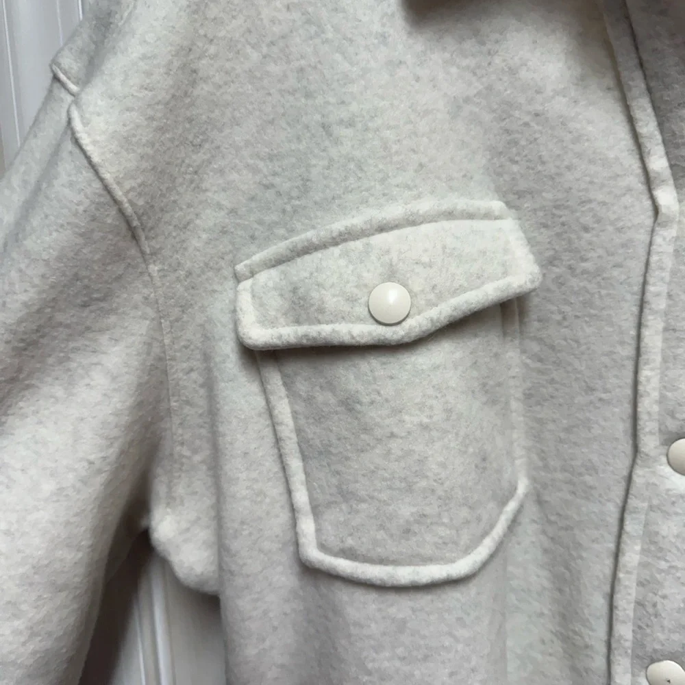 NWT HAVEN Well Within White Wool Fleece Shirt Jacket Cabincore - Picture 3 of 9
